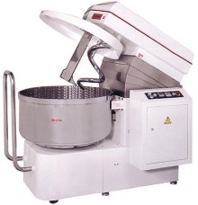 Spiral Mixer can handle 128kg / 282 lbs of dough, Two speed motor